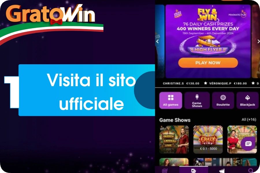 Sito ufficiale di gratowin